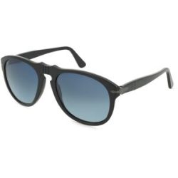 Luxottica Fashion Brillen Vertriebs GmbH Persol 0PO0649NE Unisex-Sonnenbrille Vollrand Pilot Acetat-Gestell, Schwarz
