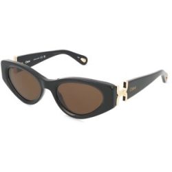 Kering Eyewear Spa Chloé CH0259S Unisex-Sonnenbrille Vollrand Cat Eye Acetat-Gestell, Schwarz