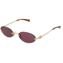 Luxottica Fashion Brillen Vertriebs GmbH Miu Miu MU A54S Damen-Sonnenbrille Randlos Oval Metall-Gestell, Gold