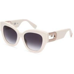 DE RIGO Vision D.A.CH. GmbH Furla FULSFU596 Unisex-Sonnenbrille Vollrand Butterfly Kunststoff-Gestell, Beige