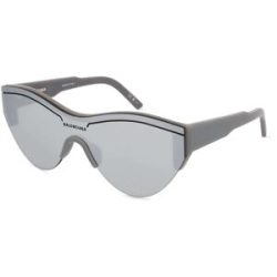 Kering Eyewear Spa Balenciaga BB0004S Unisex-Sonnenbrille Vollrand Monoscheibe Acetat-Gestell, Grau