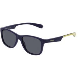 Safilo GmbH Polaroid PLD 8052/S Unisex-Sonnenbrille Vollrand Quadratisch Kunststoff-Gestell, Blau