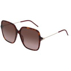 Kering Eyewear Spa Gucci GG1267S Damen-Sonnenbrille Vollrand Quadratisch Kunststoff-Gestell, Havanna