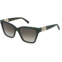 Marchon Germany GmbH Ferragamo SF2110S Damen-Sonnenbrille Vollrand Eckig Acetat-Gestell, Grün