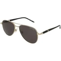Kering Eyewear Spa Montblanc MB0345S DIPLOMAT Herren-Sonnenbrille Vollrand Pilot Metall-Gestell, Gold