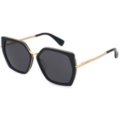 Marcolin Deutschland GmbH Max Mara MM0136 MILLER-5 Damen-Sonnenbrille Vollrand Geometrisch Acetat-Gestell, Schwarz