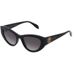 Kering Eyewear Spa Alexander McQueen AM0377S Damen-Sonnenbrille Vollrand Butterfly Kunststoff-Gestell, Schwarz