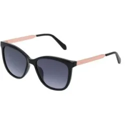 Safilo GmbH Fossil 3142/S Damen-Sonnenbrille Vollrand Quadratisch Kunststoff-Gestell, Schwarz