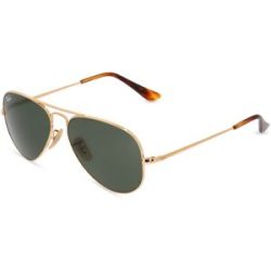 Luxottica Fashion Brillen Vertriebs GmbH Ray-Ban RB 3689 AVIATOR METAL II Unisex-Sonnenbrille Vollrand Pilot Metall-Gestell, Gold