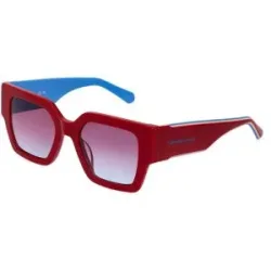 Marchon Germany GmbH Calvin Klein CKJ22638S Unisex-Sonnenbrille Vollrand Quadratisch Kunststoff-Gestell, Rot
