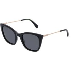 Safilo GmbH Polaroid PLD 4144/S/X Damen-Sonnenbrille Vollrand Quadratisch Kunststoff-Gestell, Schwarz