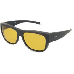 Safilo GmbH Polaroid PLD 9003/S Fitover Unisex-Sonnenbrille Vollrand Quadratisch Kunststoff-Gestell, Schwarz