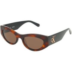 Marchon Germany GmbH Calvin Klein CKJ24626S Damen-Sonnenbrille Vollrand Butterfly Acetat-Gestell, Havanna