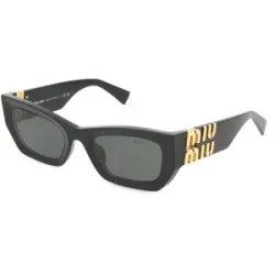 Luxottica Fashion Brillen Vertriebs GmbH Miu Miu MU09WS Damen-Sonnenbrille Vollrand Eckig Acetat-Gestell, Schwarz