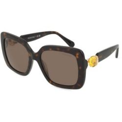 Luxottica Fashion Brillen Vertriebs GmbH Swarovski SK6001 Damen-Sonnenbrille Vollrand Quadratisch Acetat-Gestell, Havanna