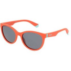 Safilo GmbH Polaroid PLD 8065/S Kinder-Sonnenbrille Vollrand Butterfly Kunststoff-Gestell, Rot
