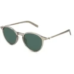 Kering Eyewear Spa Montblanc MB0461S Herren-Sonnenbrille Vollrand Rund Kunststoff-Gestell, Beige