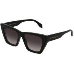 Kering Eyewear Spa Alexander McQueen AM0299S Unisex-Sonnenbrille Vollrand Butterfly Kunststoff-Gestell, Schwarz