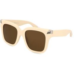 Kering Eyewear Spa Alexander McQueen AM0440S Unisex-Sonnenbrille Vollrand Quadratisch Acetat-Gestell, Weiß