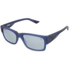 Kering Eyewear Spa Puma PU0438S Unisex-Sonnenbrille Vollrand Eckig Kunststoff-Gestell, Blau