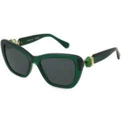 Luxottica Fashion Brillen Vertriebs GmbH Swarovski 0SK6018 Damen-Sonnenbrille Vollrand Cat Eye Acetat-Gestell, Grün