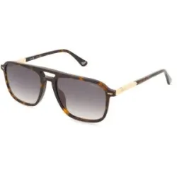 DE RIGO Vision D.A.CH. GmbH Police SPLR78 Herren-Sonnenbrille Vollrand Quadratisch Kunststoff-Gestell, Havanna