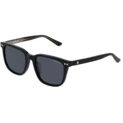 Kering Eyewear Spa Montblanc MB0258SA Herren-Sonnenbrille Vollrand Quadratisch Kunststoff-Gestell, Schwarz