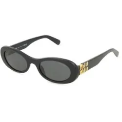 Luxottica Fashion Brillen Vertriebs GmbH Miu Miu MU 06ZS Damen-Sonnenbrille Vollrand Oval Acetat-Gestell, Schwarz