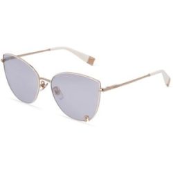 DE RIGO Vision D.A.CH. GmbH Furla FULSFU598 Unisex-Sonnenbrille Vollrand Butterfly Metall-Gestell, Weiß