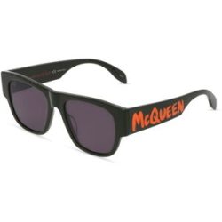 Kering Eyewear Spa Alexander McQueen AM0328S Herren-Sonnenbrille Vollrand Quadratisch Kunststoff-Gestell, Grün