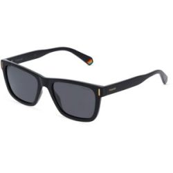 Safilo GmbH Polaroid PLD 6186/S Unisex-Sonnenbrille Vollrand Quadratisch Kunststoff-Gestell, Schwarz