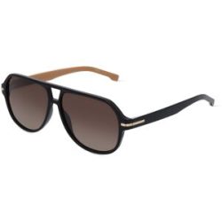 Safilo GmbH Boss 1507/S Herren-Sonnenbrille Vollrand Browline Acetat-Gestell, Schwarz