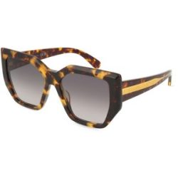 Thélios Stella McCartney SC40075I Damen-Sonnenbrille Vollrand Geometrisch Acetat-Gestell, Havanna