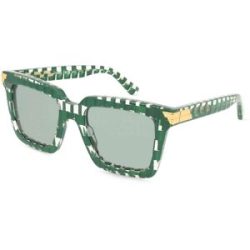Kering Eyewear Spa Bottega Veneta BV1005S Unisex-Sonnenbrille Vollrand Eckig Acetat-Gestell, Grün