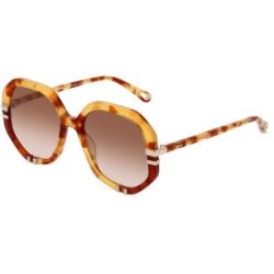 Kering Eyewear Spa Chloé CH0105S Unisex-Sonnenbrille Vollrand Geometrisch Acetat-Gestell, Havanna