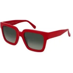 Suncute Industries Co., Ltd. Fielmann MC 622 SUN FA JOY Damen-Sonnenbrille Vollrand Quadratisch Acetat Extrudiert-Gestell, Rot