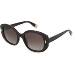 DE RIGO Vision D.A.CH. GmbH Furla SFUB10 Damen-Sonnenbrille Vollrand Oval Kunststoff-Gestell, Havanna