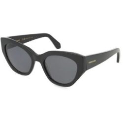 Marchon Germany GmbH Ferragamo SF1107S Damen-Sonnenbrille Vollrand Rund Acetat-Gestell, Schwarz