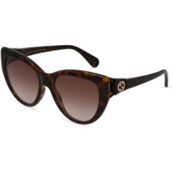 Kering Eyewear Spa Gucci GG0877S Unisex-Sonnenbrille Vollrand Butterfly Kunststoff-Gestell, Havanna