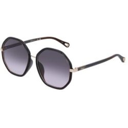 Kering Eyewear Spa Chloé CH0133SA Unisex-Sonnenbrille Vollrand Geometrisch Kunststoff-Gestell, Grau