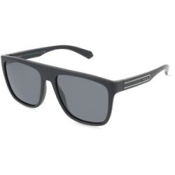 Safilo GmbH Polaroid 207373 Herren-Sonnenbrille Vollrand Browline Kunststoff-Gestell, Schwarz