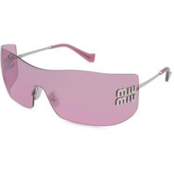 Luxottica Fashion Brillen Vertriebs GmbH Miu Miu MU B53S Damen-Sonnenbrille Randlos Eckig Metall-Gestell, Silber