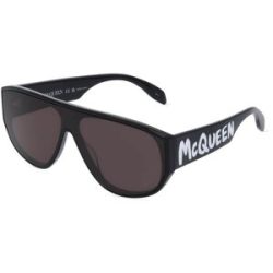 Kering Eyewear Spa Alexander McQueen AM0386S Herren-Sonnenbrille Vollrand Monoscheibe Kunststoff-Gestell, Schwarz