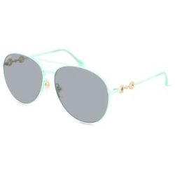 Kering Eyewear Spa Gucci GG1698S Unisex-Sonnenbrille Vollrand Pilot Metall-Gestell, Grün