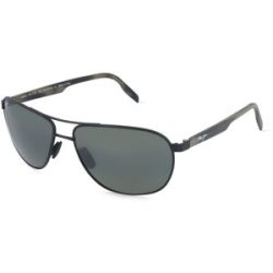 Kering Eyewear Spa Maui Jim 728 Castles Unisex-Sonnenbrille Vollrand Pilot Metall-Gestell, Schwarz