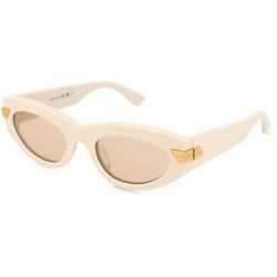 Kering Eyewear Spa Bottega Veneta BV1189S Unisex-Sonnenbrille Vollrand Butterfly Kunststoff-Gestell, Weiß