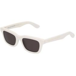 Kering Eyewear Spa Alexander McQueen AM0392S Herren-Sonnenbrille Vollrand Quadratisch Kunststoff-Gestell, Weiß