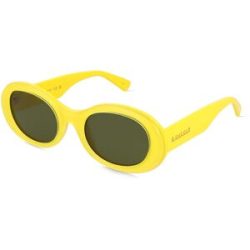 Kering Eyewear Spa Gucci GG1587S Unisex-Sonnenbrille Vollrand Rund Acetat-Gestell, Gelb