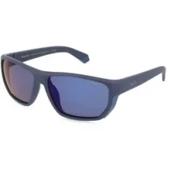 Safilo GmbH Polaroid PLD 7057/S Herren-Sonnenbrille Vollrand Eckig Kunststoff-Gestell, Blau