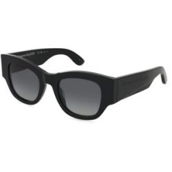 Kering Eyewear Spa Alexander McQueen AM0420S Unisex-Sonnenbrille Vollrand Quadratisch Acetat-Gestell, Schwarz